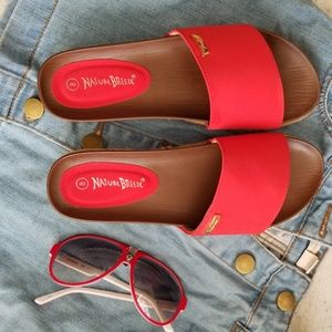 Red sandals